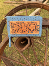 Load image into Gallery viewer, Blue Ostrich Clutch
