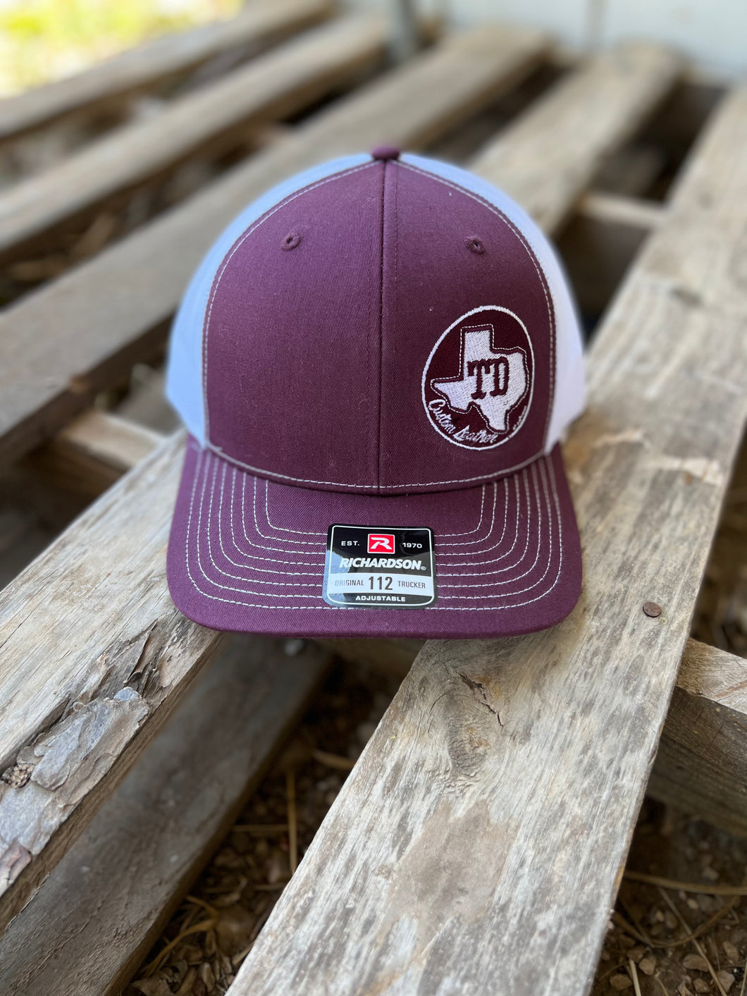Maroon Hat with Corner Logo
